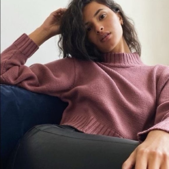 Wilfred Sweaters - Aritzia Wilfred Free Harper Sweater‎ Merino Wool Turtleneck Mauve Pink Large